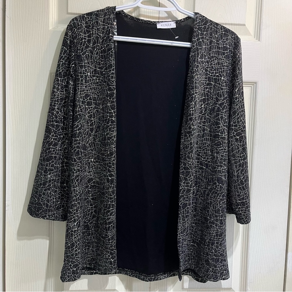 Kenar Metallic Black/Gold Cardigan in Size Small